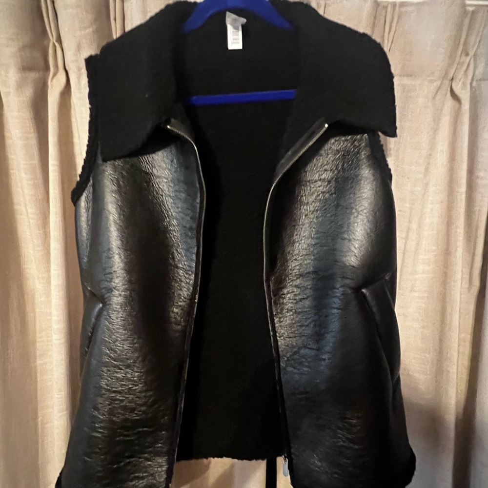 Black Faux Leather Vest